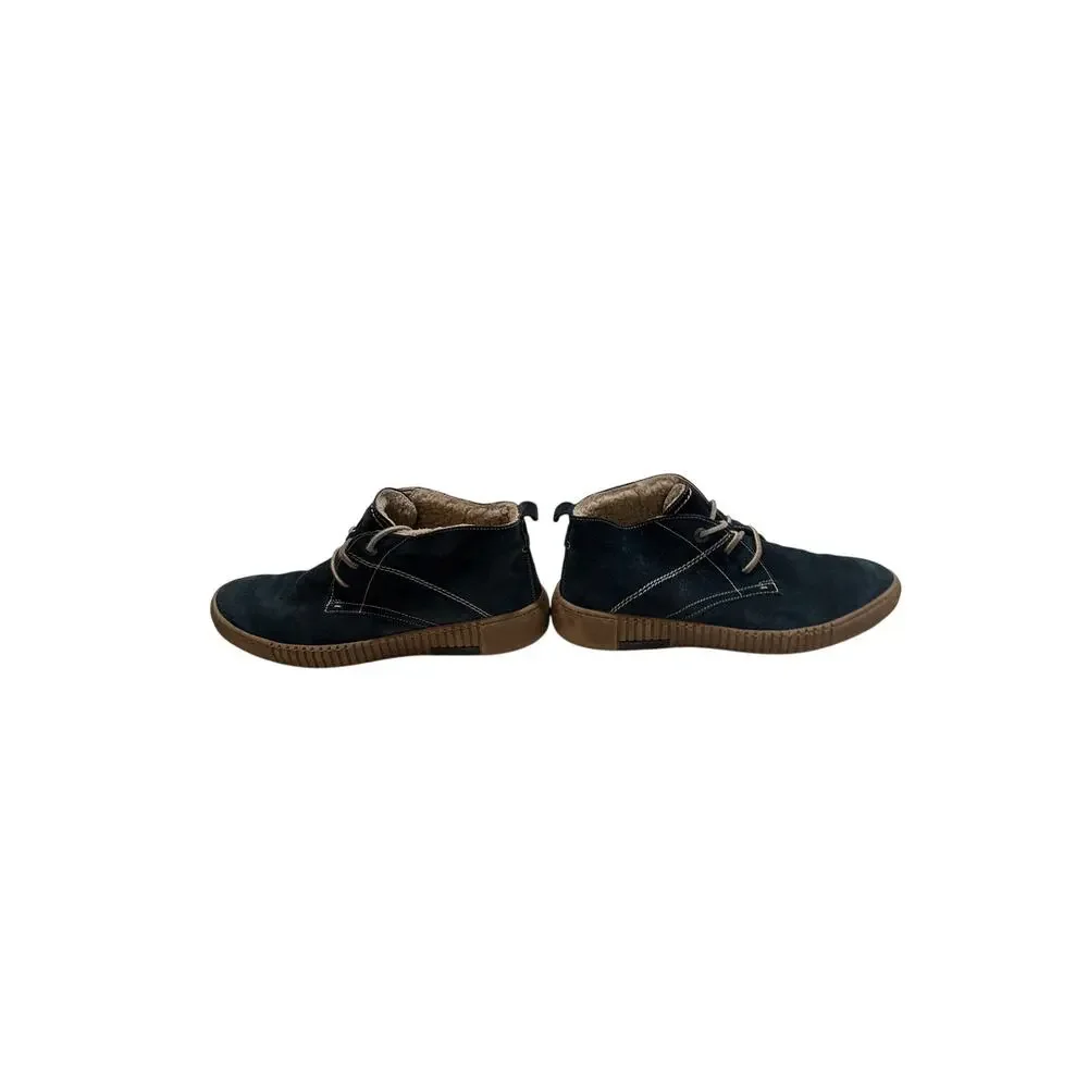 Josef Seibel Women’s Navy Suede Faux Fur Lined Chukka Ankle Boots US 11